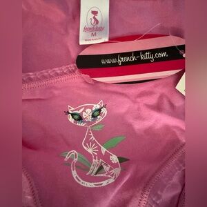 French Kitty Sexy Feline lace trim pink panty - RARE find! NWT - Size M